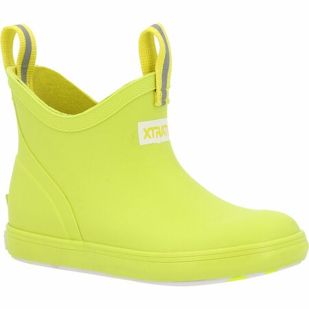 XTRATUF Big Kids Ankle Deck Boot, NEON YELLOW, M, Size 5 XKAB800Y